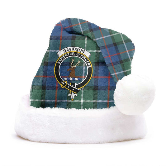 Davidson of Tulloch Tartan Crest Christmas Hat