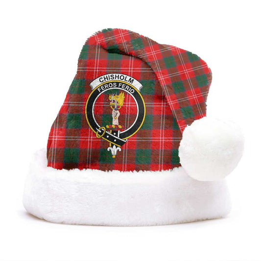 Chisholm Modern Tartan Crest Christmas Hat