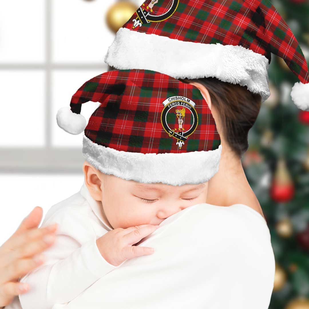 Chisholm Modern Tartan Crest Christmas Hat