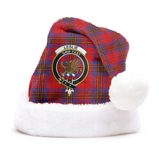 Leslie Modern Tartan Crest Christmas Hat