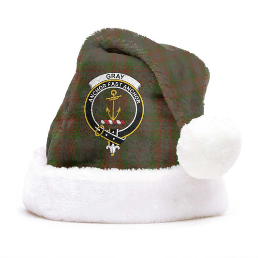 Gray Hunting Tartan Crest Christmas Hat