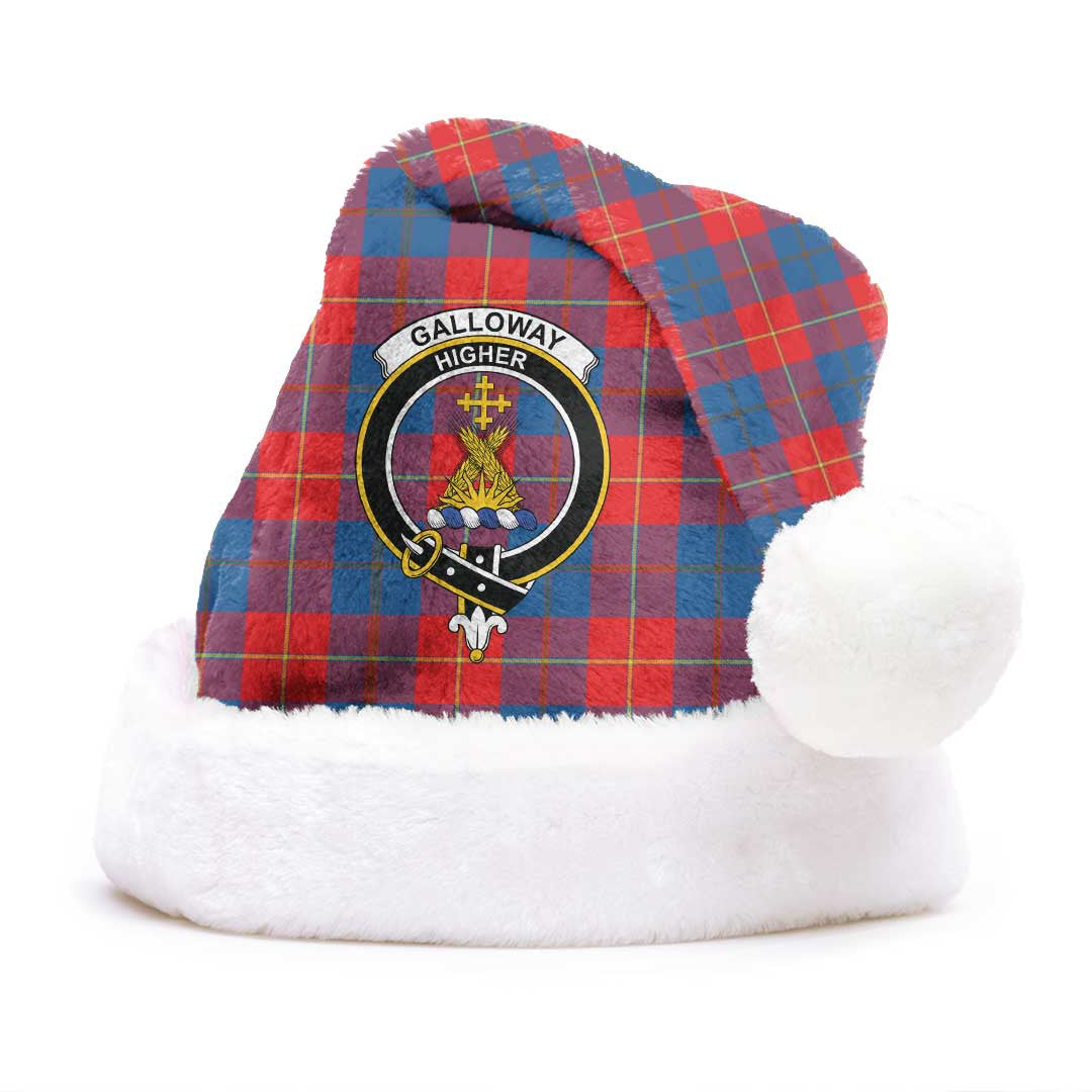 Galloway Red Tartan Crest Christmas Hat