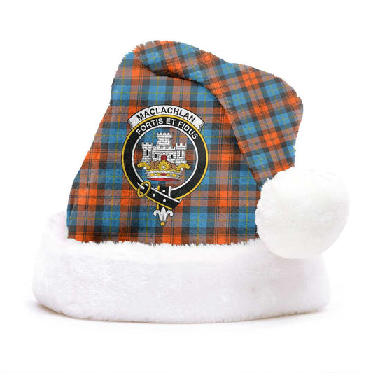 MacLachlan Ancient Tartan Crest Christmas Hat