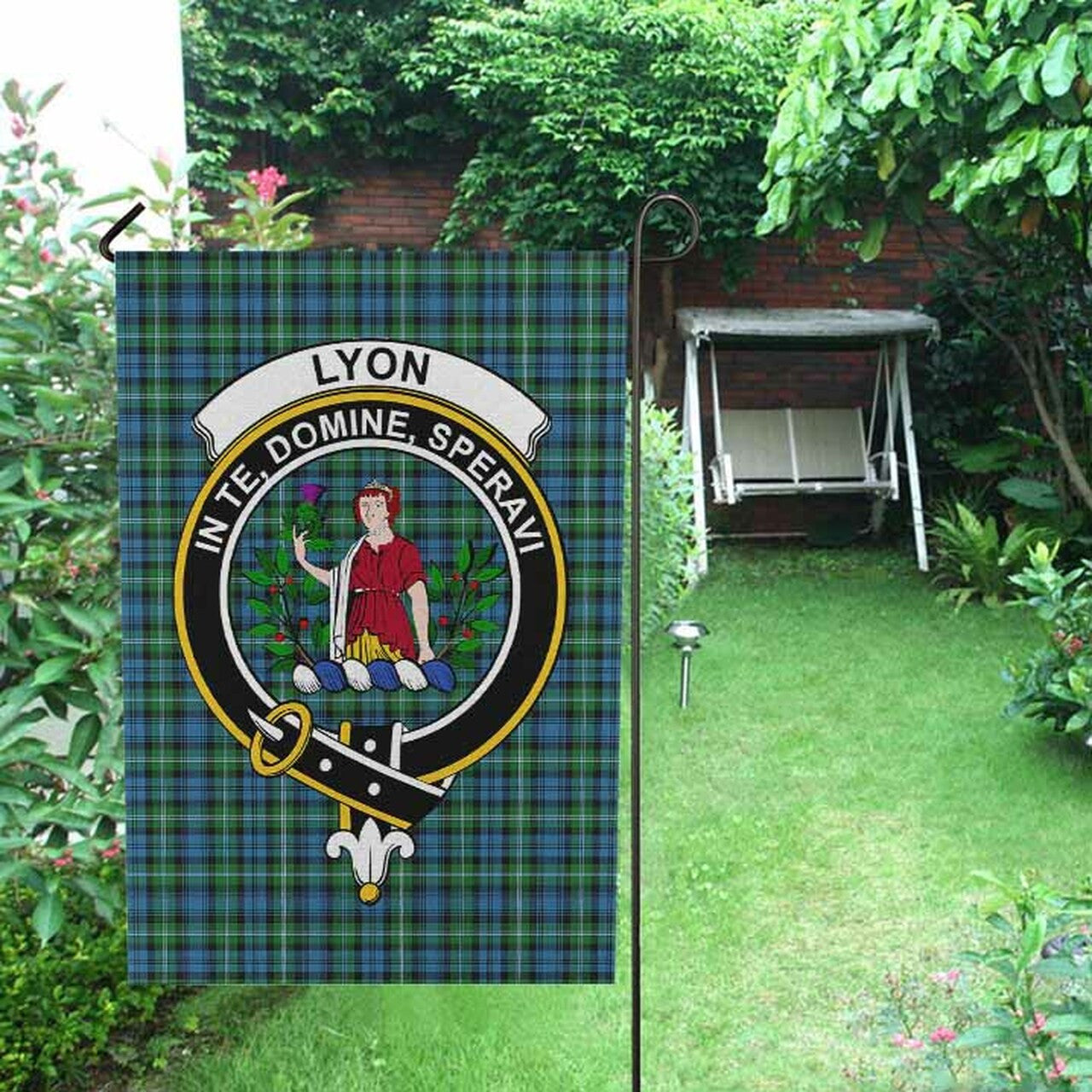 Lyon Tartan Crest Garden Flag