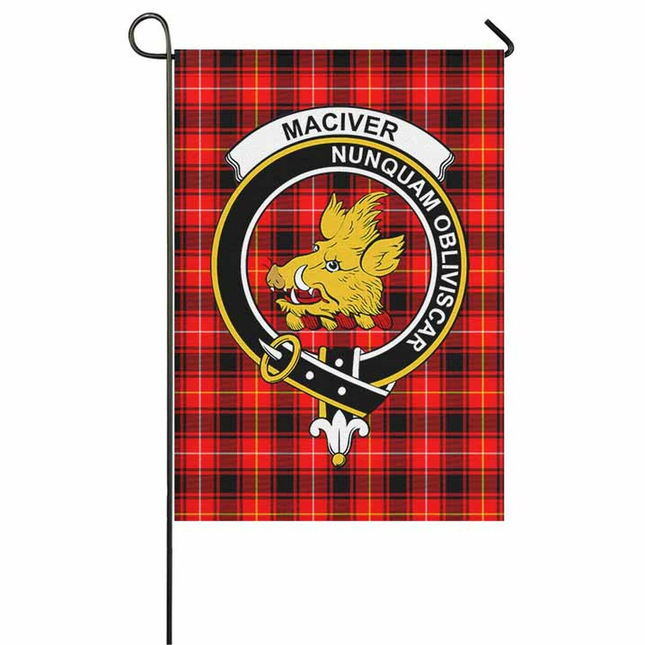 MacIver Tartan Crest Garden Flag