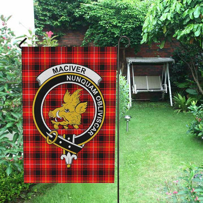 MacIver Tartan Crest Garden Flag