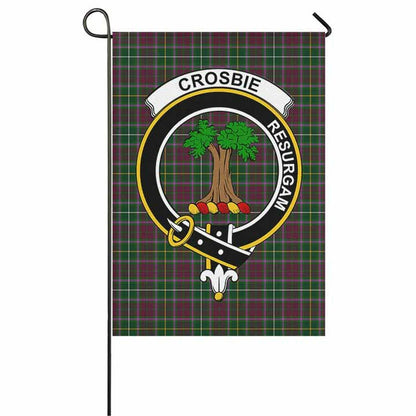 Crosbie Tartan Crest Garden Flag