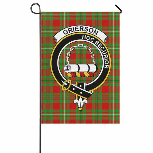 Grierson Tartan Crest Garden Flag