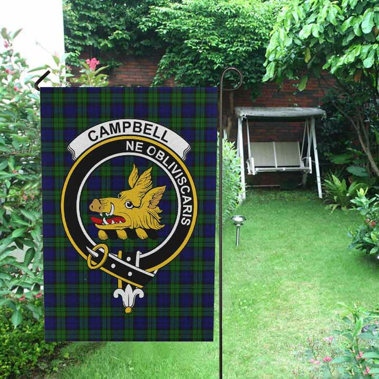 Campbell of Breadalbane Tartan Crest Garden Flag