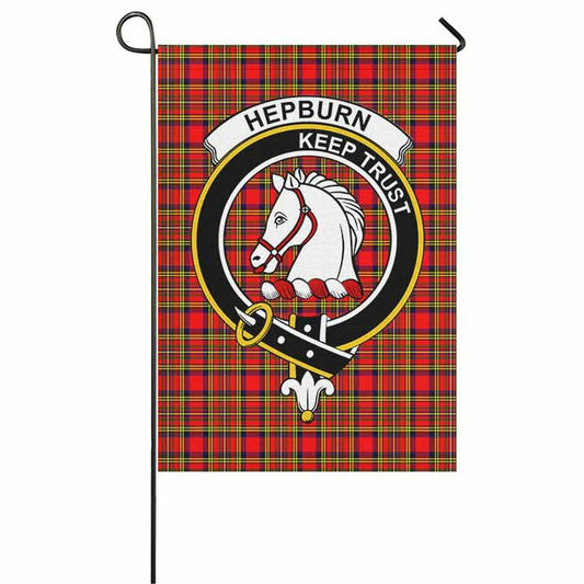 Hepburn Tartan Crest Garden Flag