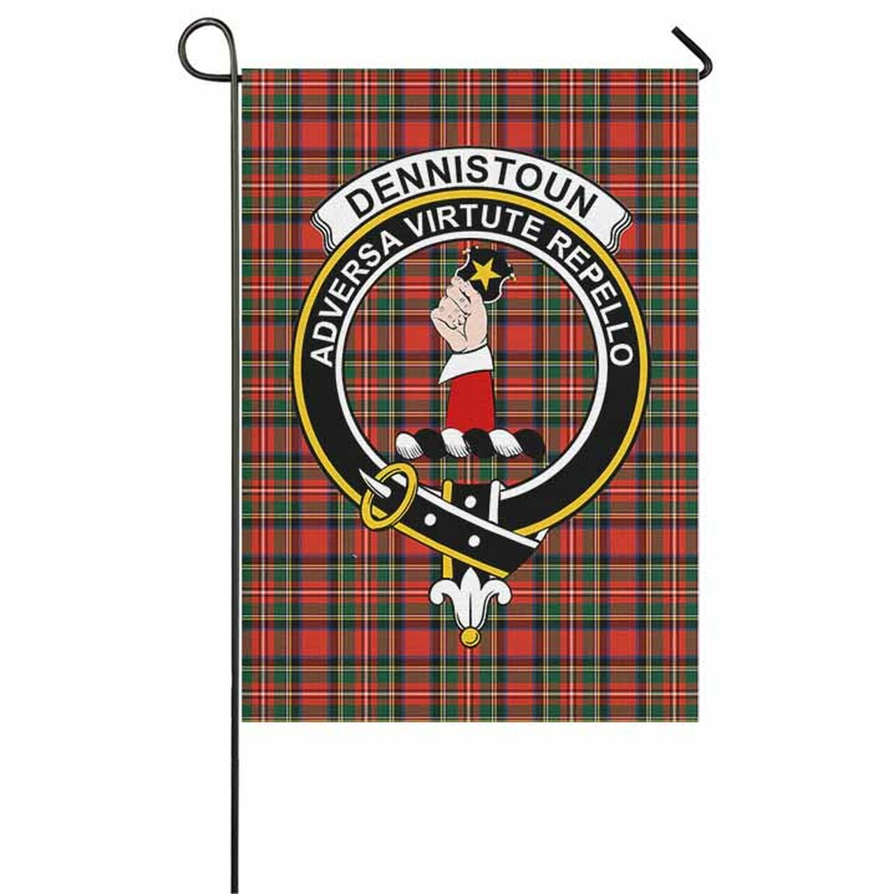 Dennistoun Tartan Crest Garden Flag