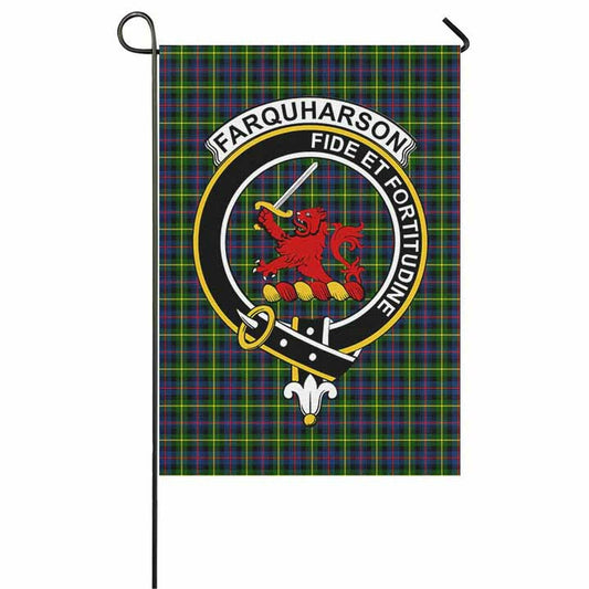 Farquharson Tartan Crest Garden Flag