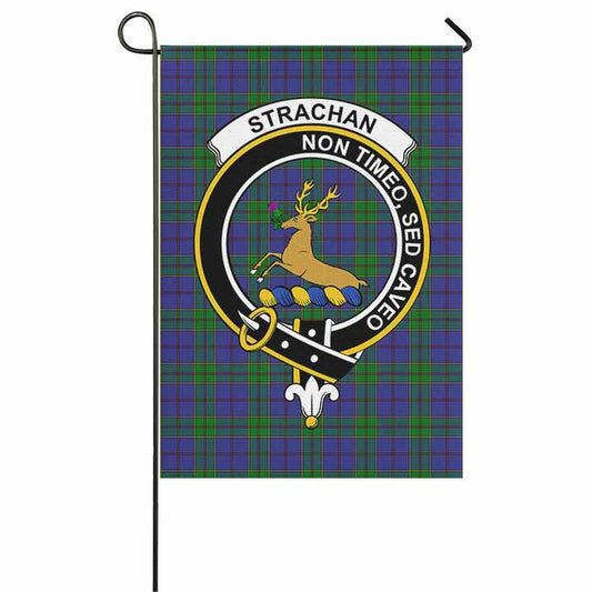 Strachan Tartan Crest Garden Flag