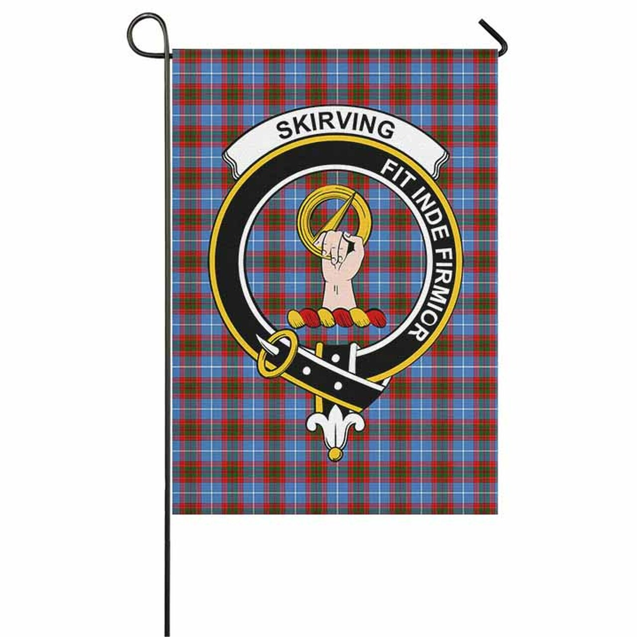 Skirving Tartan Crest Garden Flag