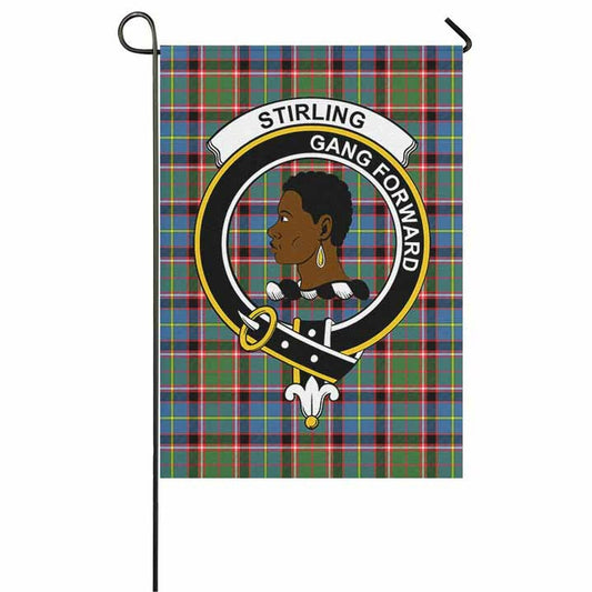 Stirling (of Keir) Tartan Crest Garden Flag