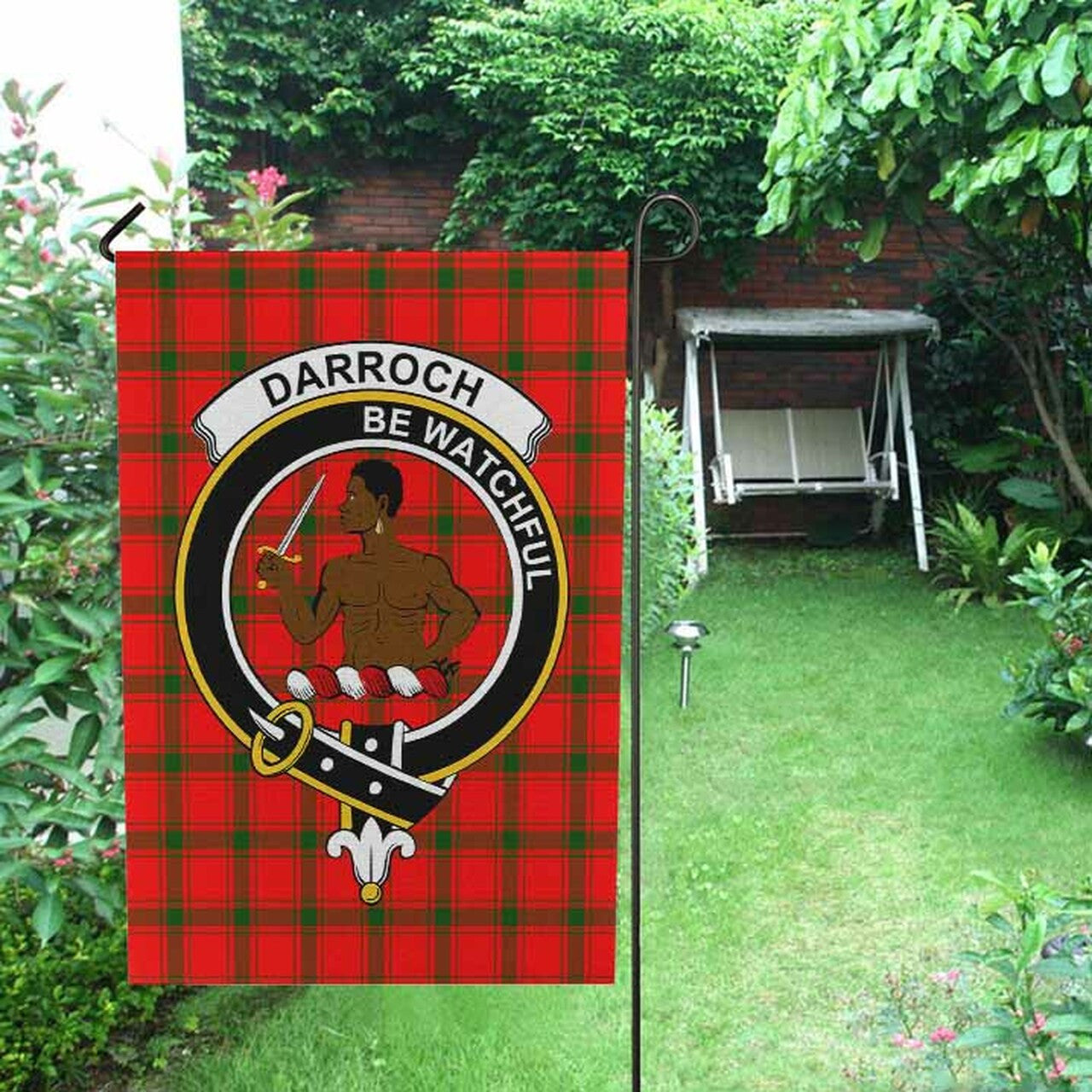 Darroch (Gourock) Tartan Crest Garden Flag