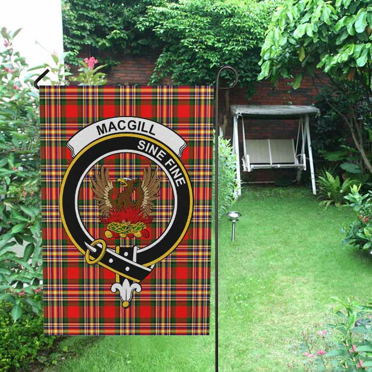 MacGill (Makgill) Tartan Crest Garden Flag