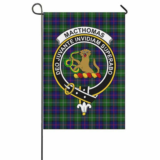 MacThomas Tartan Crest Garden Flag