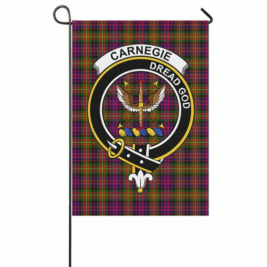 Carnegie Tartan Crest Garden Flag