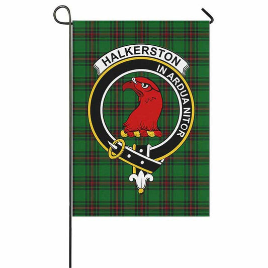 Halkerston Tartan Crest Garden Flag