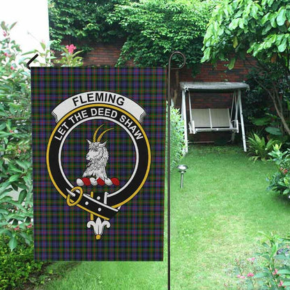 Fleming Tartan Crest Garden Flag