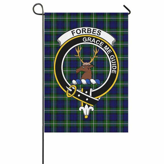 Forbes Tartan Crest Garden Flag