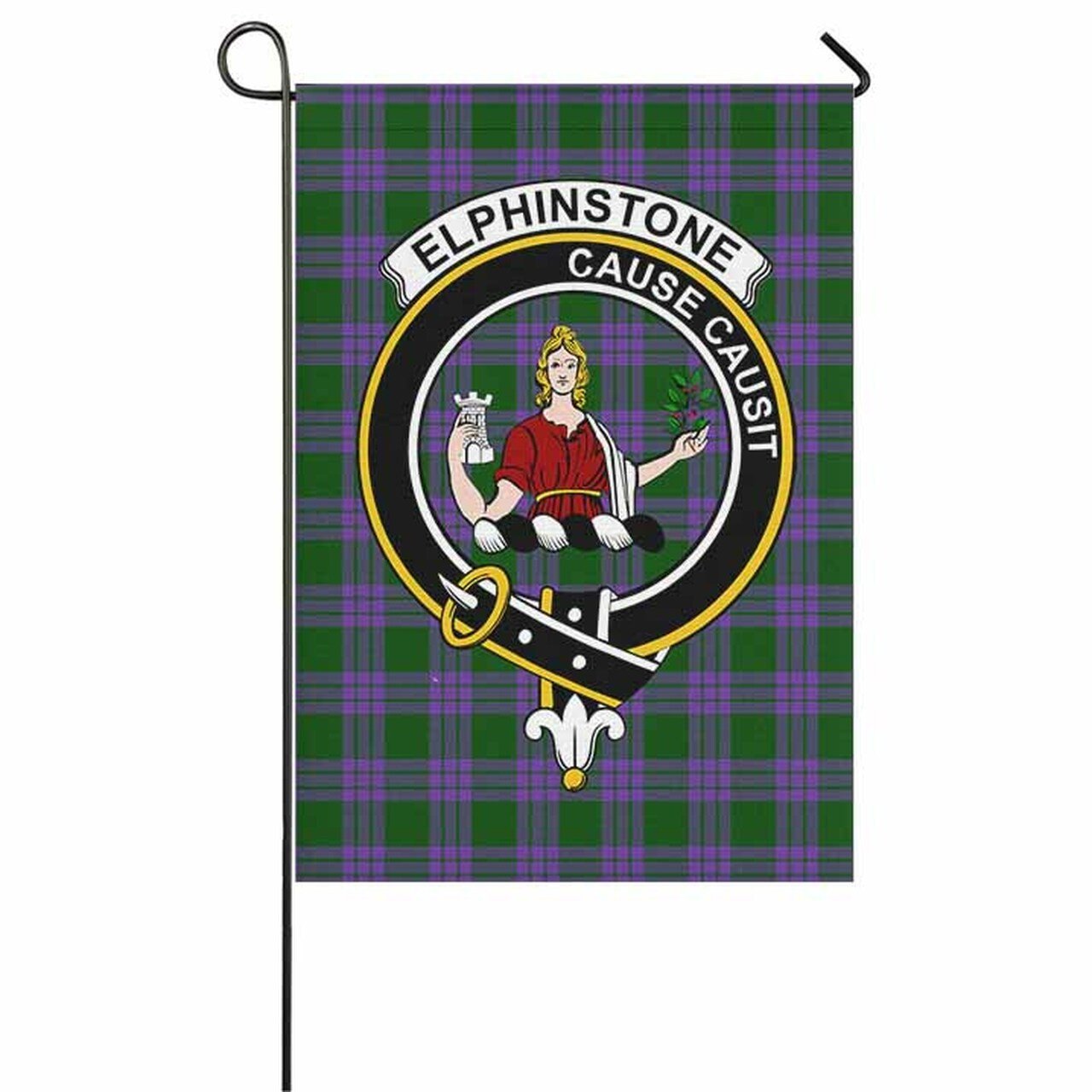 Elphinstone Tartan Crest Garden Flag