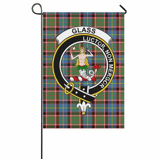 Glass Tartan Crest Garden Flag