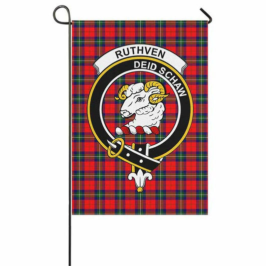 Ruthven Tartan Crest Garden Flag