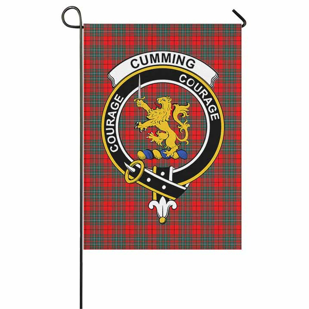 Cumming Tartan Crest Garden Flag