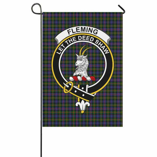 Fleming Tartan Crest Garden Flag