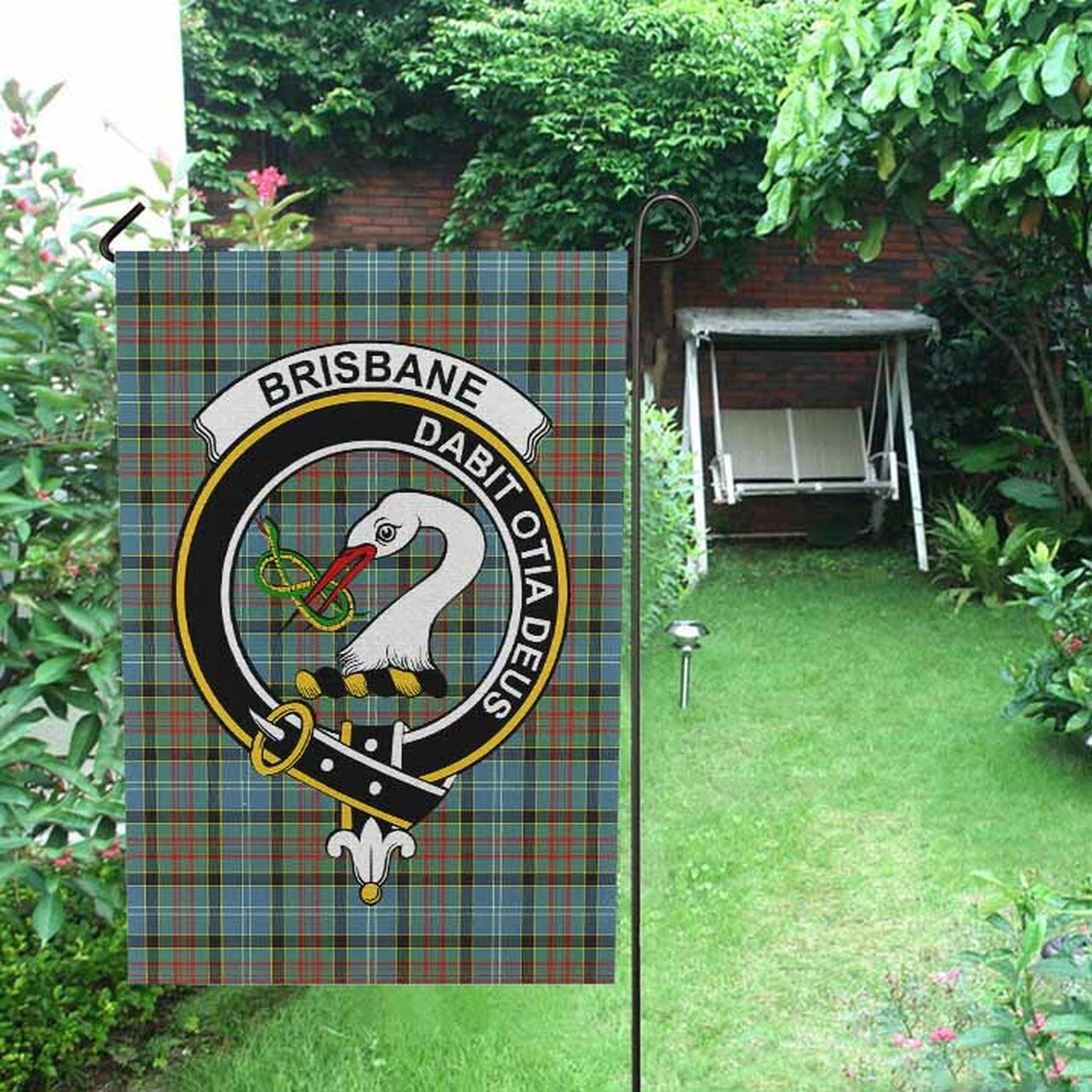 Brisbane Tartan Crest Garden Flag