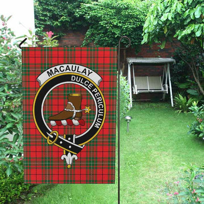 MacAulay Tartan Crest Garden Flag