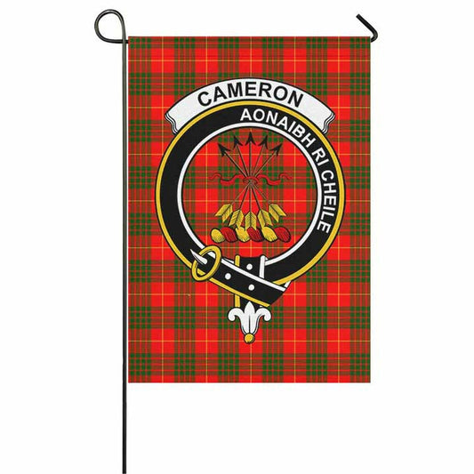 Cameron Tartan Crest Garden Flag