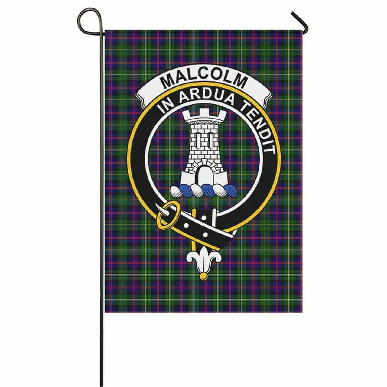 Malcolm (or MacCallum) Tartan Crest Garden Flag