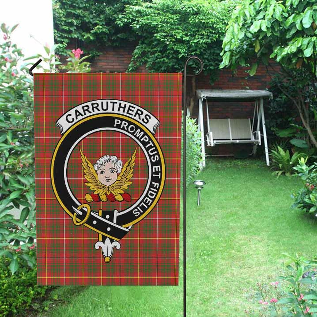 Carruthers Tartan Crest Garden Flag