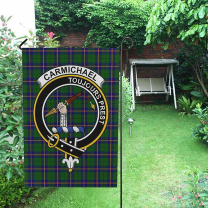 Carmichael Tartan Crest Garden Flag