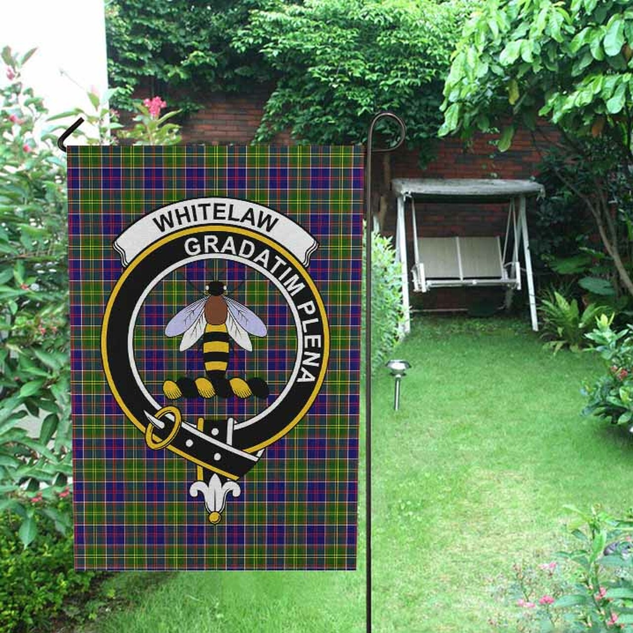 Whitelaw Tartan Crest Garden Flag