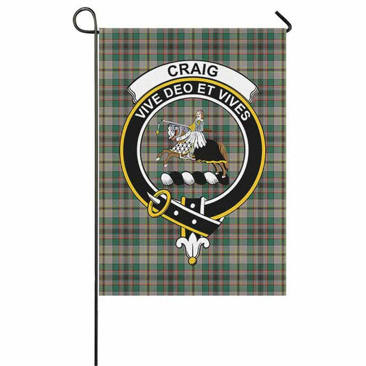 Craig Tartan Crest Garden Flag