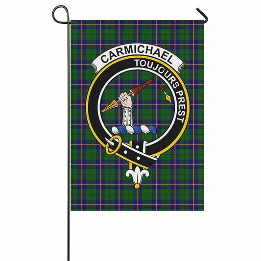 Carmichael Tartan Crest Garden Flag