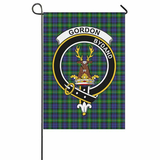 Gordon Tartan Crest Garden Flag