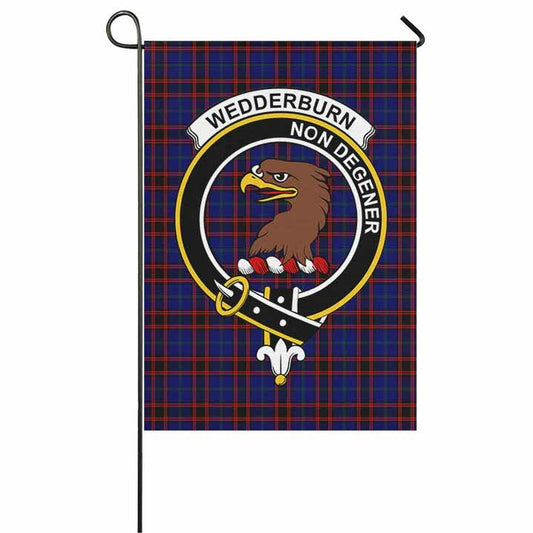 Wedderburn Tartan Crest Garden Flag