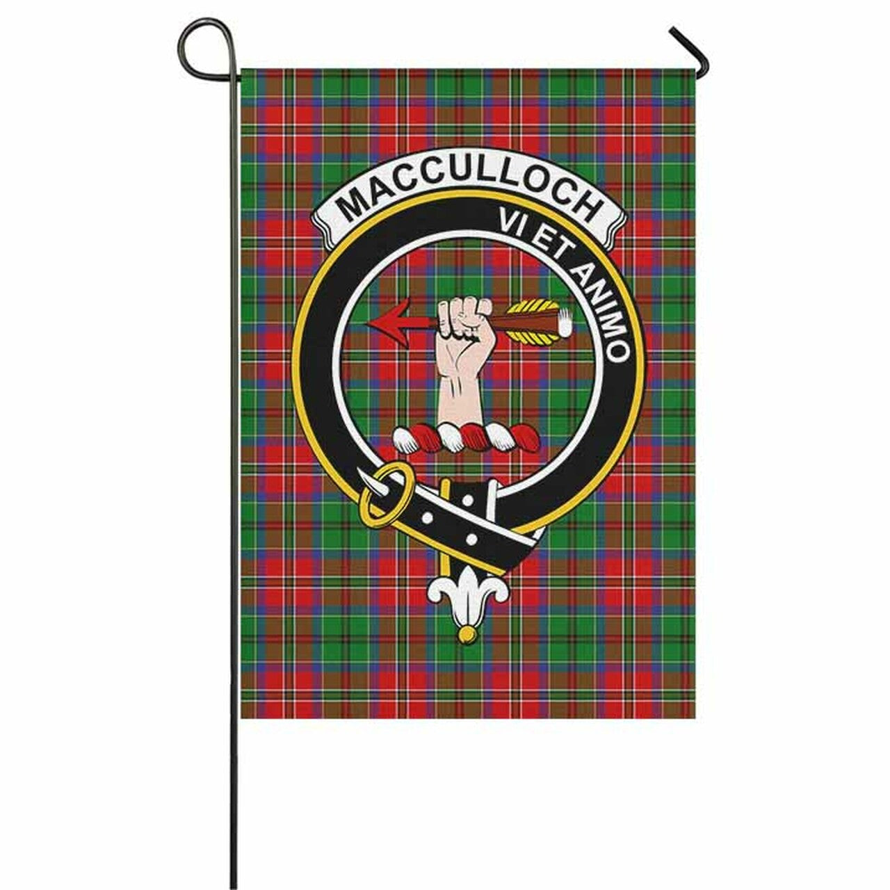 MacCulloch (McCulloch) Tartan Crest Garden Flag