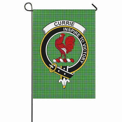 Currie Tartan Crest Garden Flag