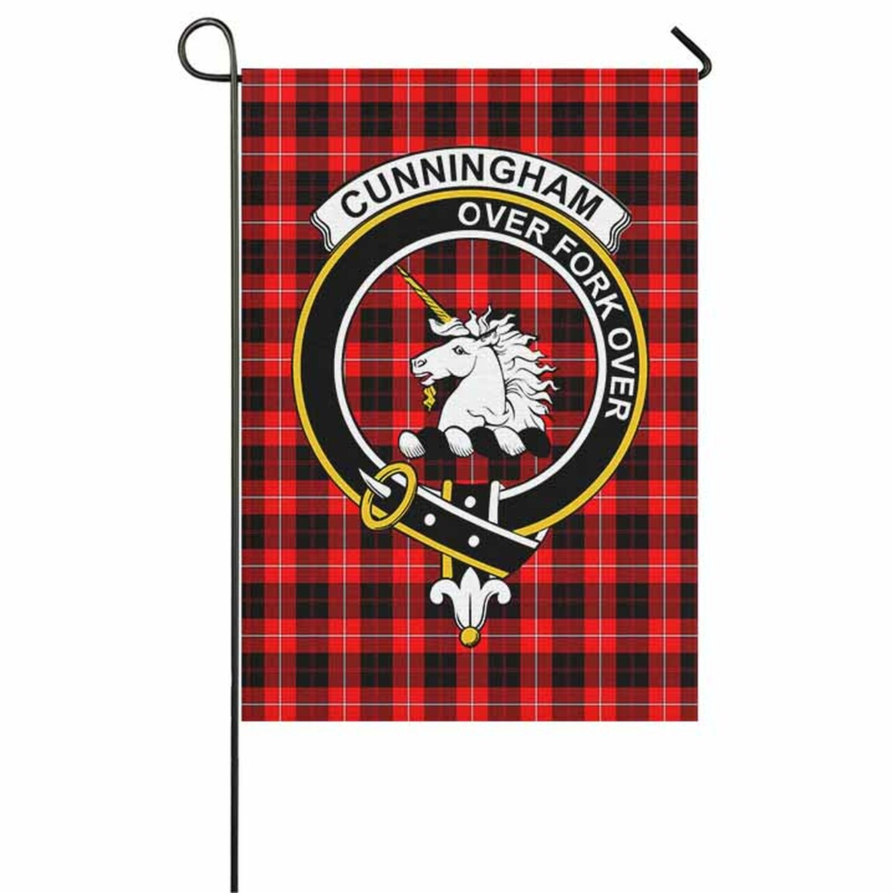 Cunningham Tartan Crest Garden Flag