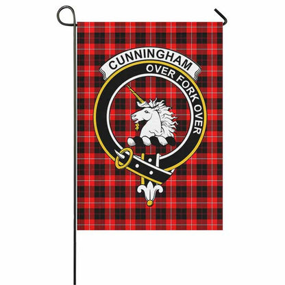 Cunningham Tartan Crest Garden Flag