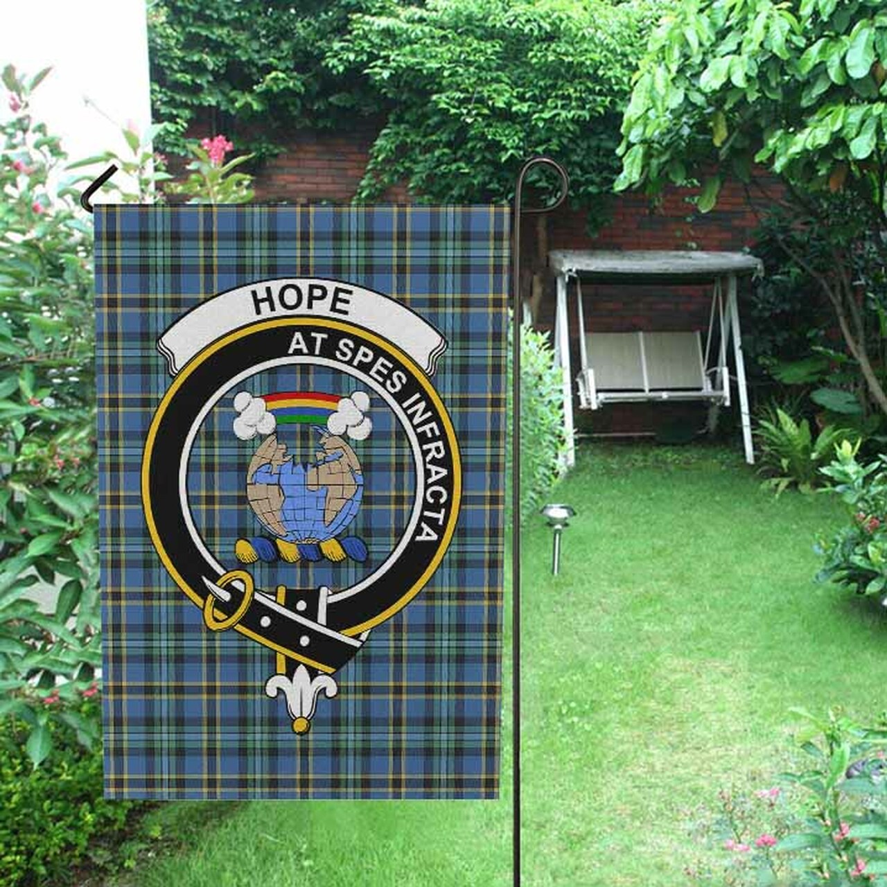 Hope Tartan Crest Garden Flag