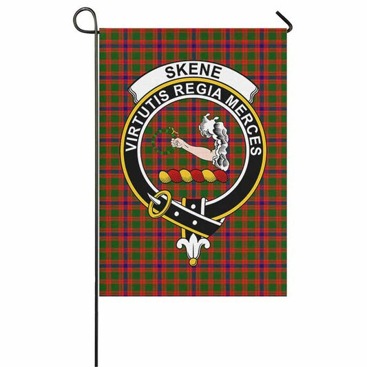 Skene Tartan Crest Garden Flag