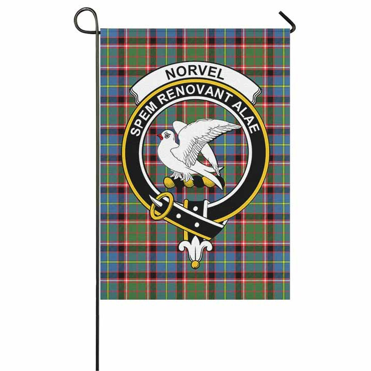 Norvel Tartan Crest Garden Flag