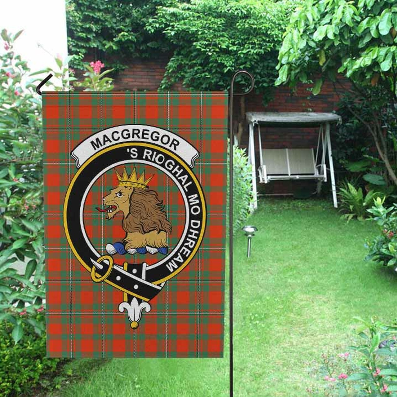 MacGregor Tartan Crest Garden Flag